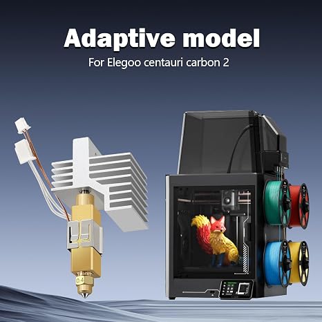 2PK 0.4MM Hotend for Centauri Carbon 2 コンボ セラミック ホットエンド アップグレード 押出機 ホットエンド プリント ヘッド 交換用 0.2MM 0.4MM 0.6MM 真鍮硬化ノズル Elegoo CC 2 アクセサリー