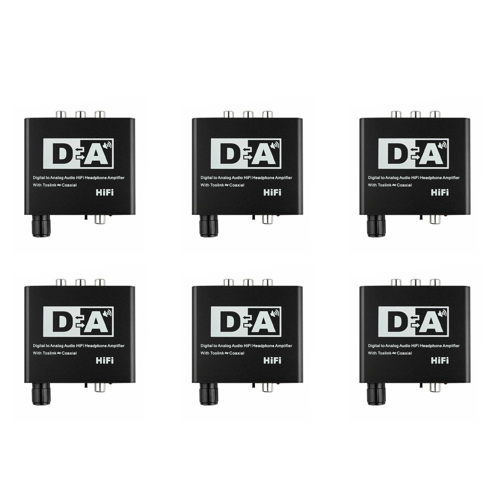 6X Toslink Coaxial ÓPtico Digital de 192 KHz una AnalóGico 3.5Mm Convertidor de Audio de Alta Fidelidad con Spdif