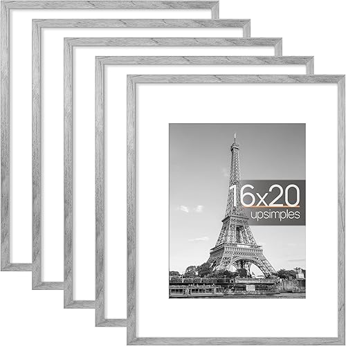 upsimples - Portarretratos para galería de fotografías en la pared, marcos para póster de 11 x 14 pulgadas con paspartú o 16 x 20 pulgadas sin