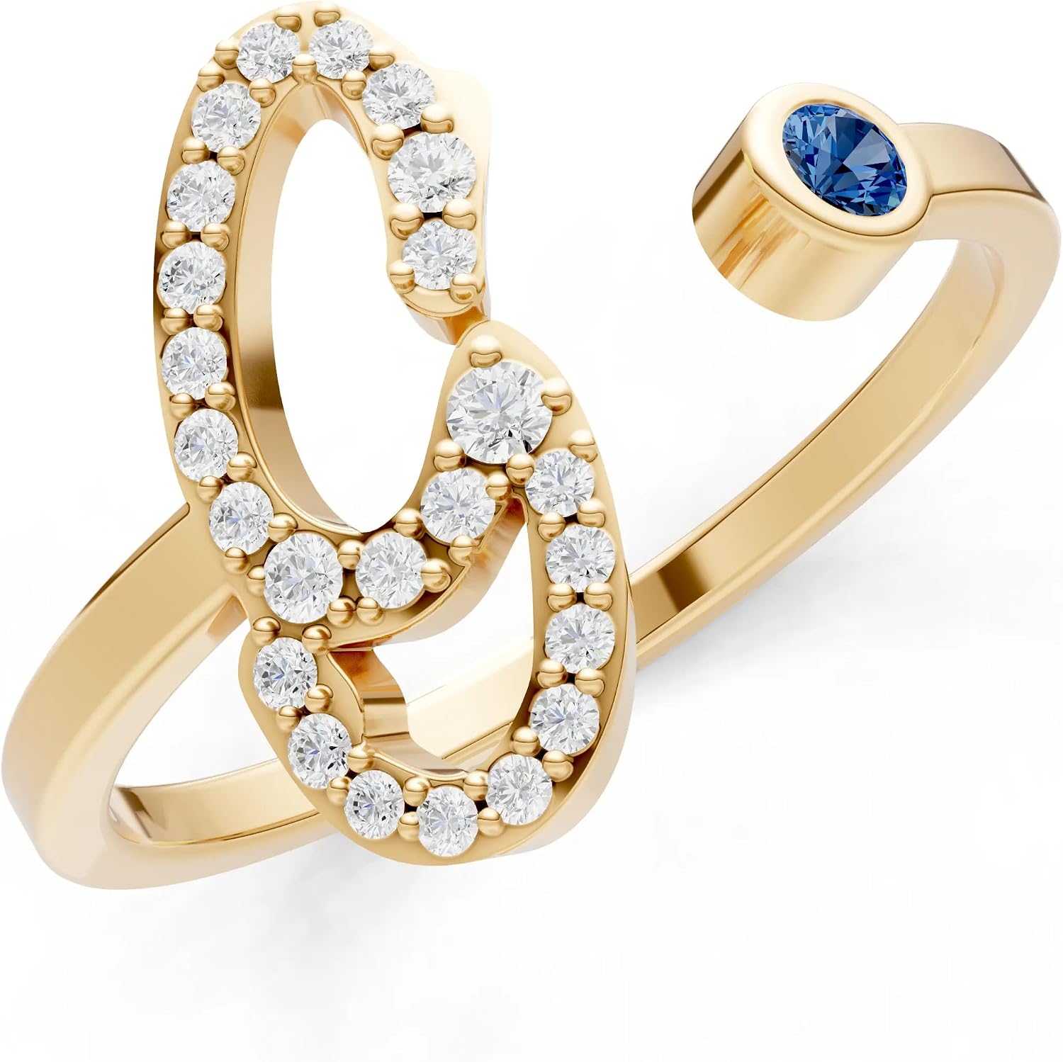 PEORA Round Cut London Blue Topaz Band Available in Solid 10K, 14K or 18K Ring – White, Yellow or Rose Gold