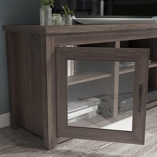 Miniatura 23 de Flash Furniture Sheffield - Soporte de madera para TV de 80 pulgadas, consola multimedia/gabinete de TV con 3 estantes ajustables y puertas de