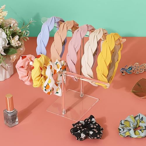Miniatura 6 de Soporte para diadema de acrílico, organizador de lazos para el cabello, soporte de exhibición para diadema, organizadores de almacenamiento de