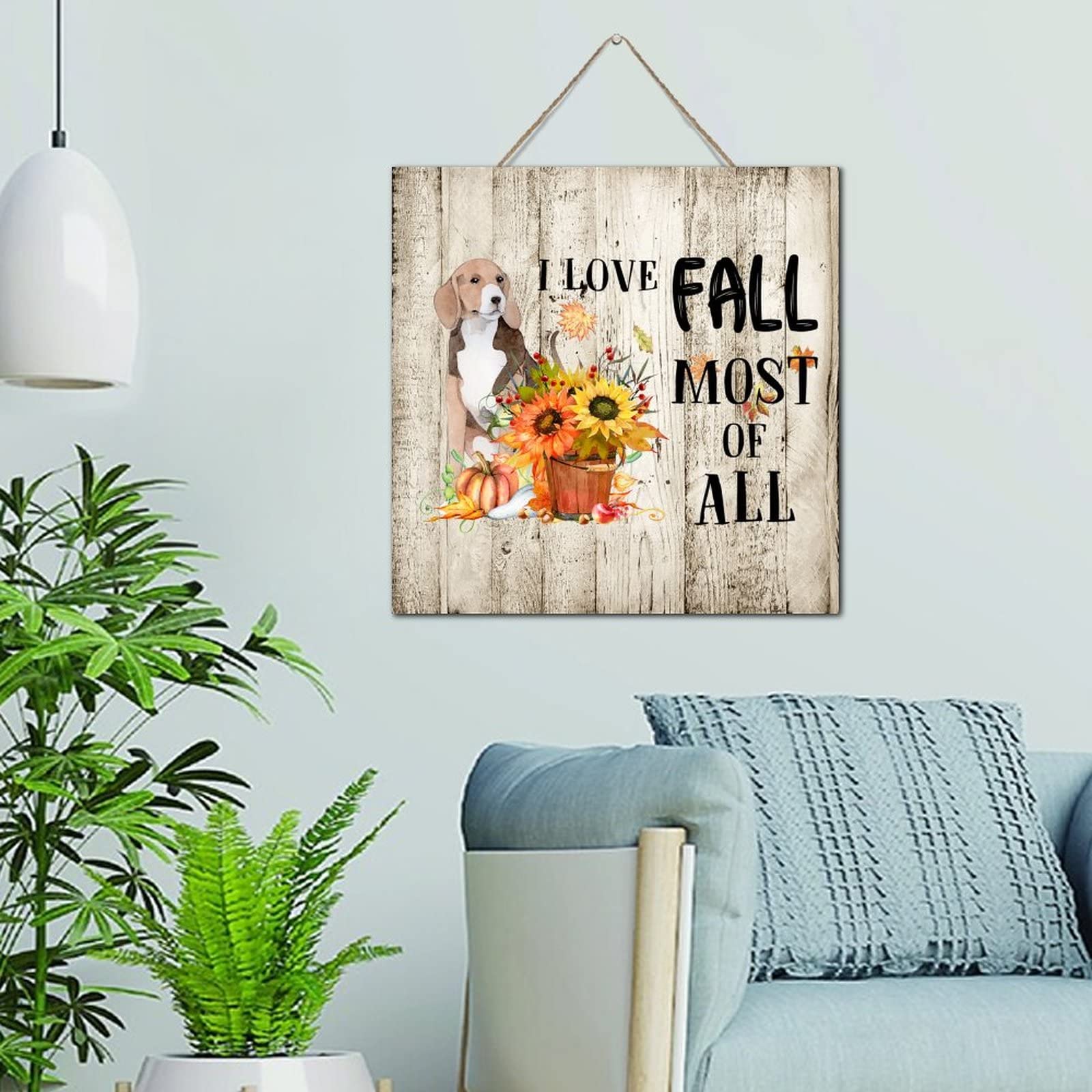 Décoration primitive automne en bois pour un intérieur cosy