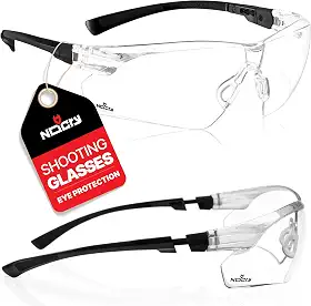 Óculos de segurança NoCry com lentes envolventes transparentes, antiembaçantes, resistentes a arranhões e antiderrapantes, com proteção UV. Ajustável