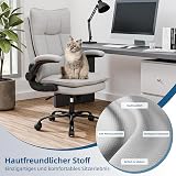 Asukale Sedia direzionale ergonomica, da ufficio, da scrivania, portata 150 kg, imbottitura spessa, regolabile in altezza, girevole con bracciolo, pieghevole, comoda seduta XL, colore: grigio - 3