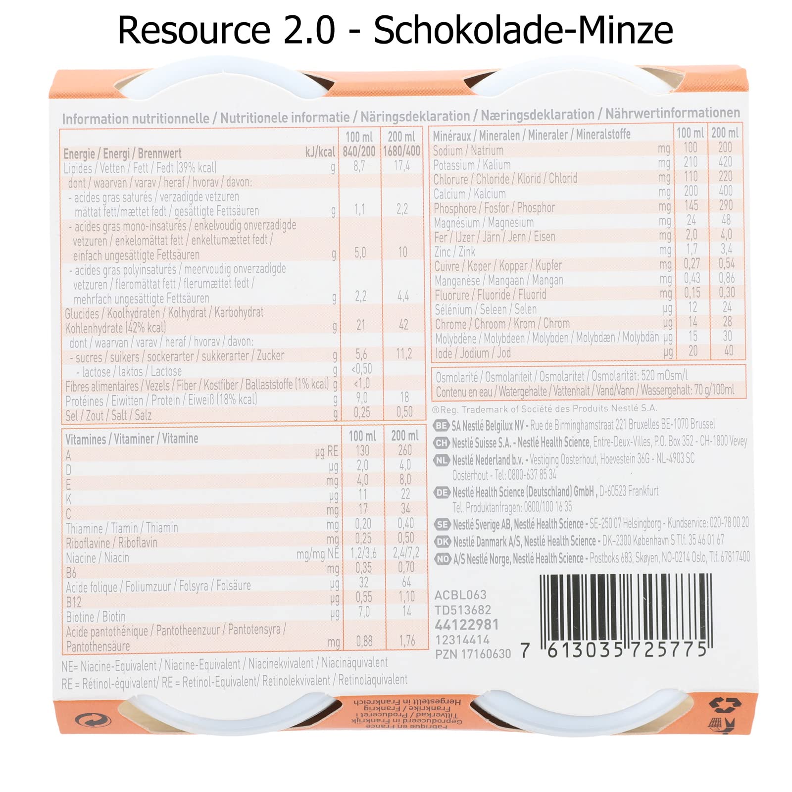 Nestlé Resource 2.0, 24x200ml - Mischkarton