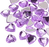 Vista 12 de MECCANIXITY 20 piezas de diamantes de imitación acrílicos de corazón de 0.98 pulgadas (0.984 in) con parte trasera plana, gemas de plástico