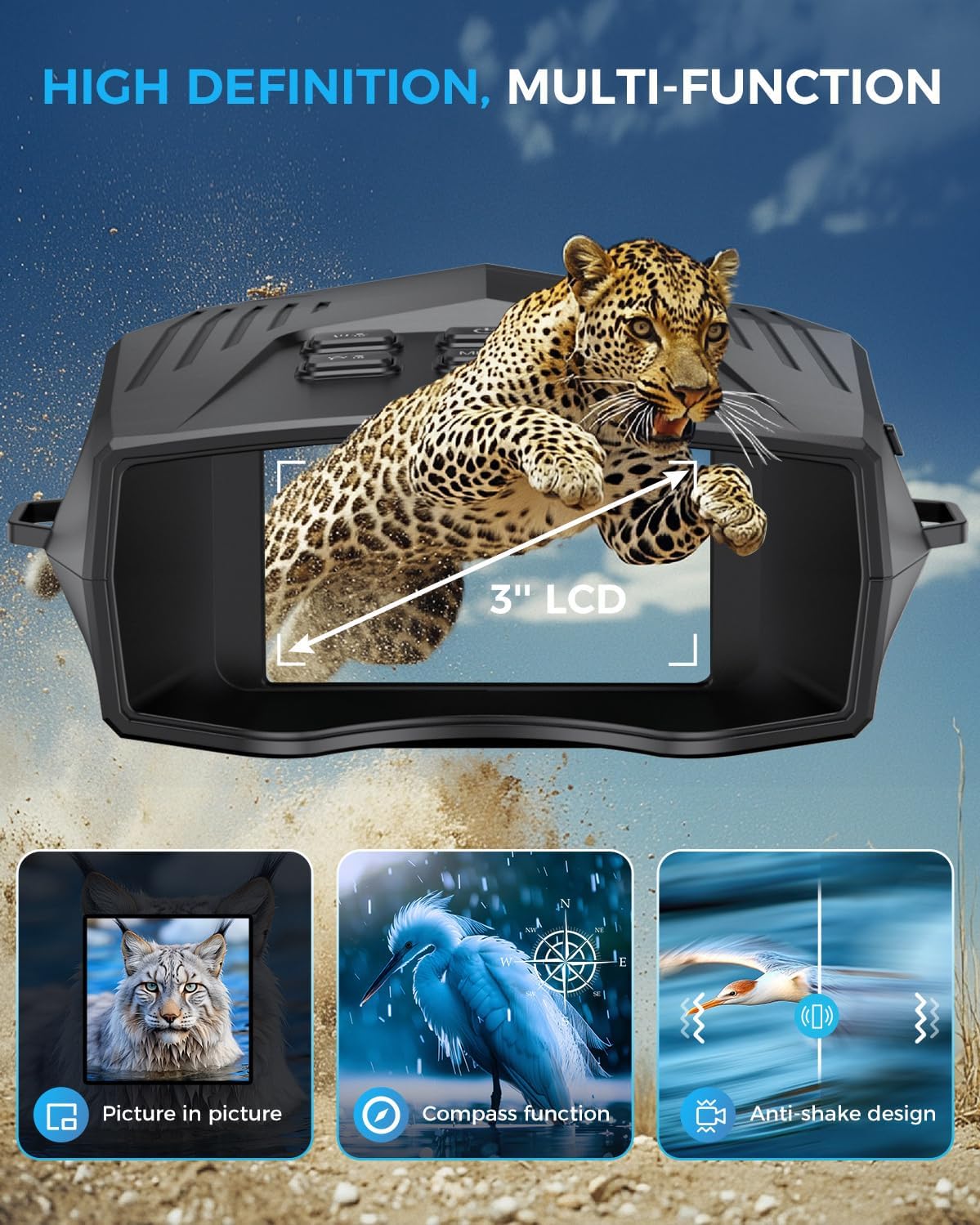 iPalamila Night Vision Binoculars 5K 5000mAh 32GB TF Card