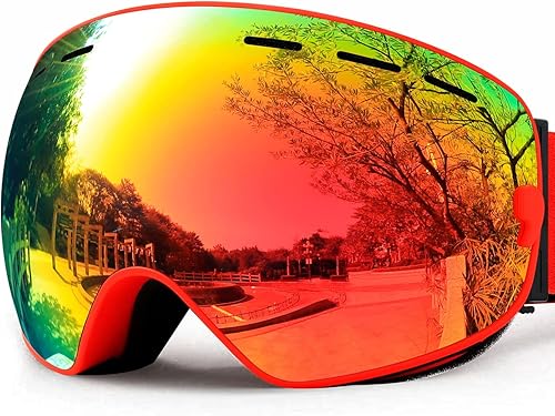 SPOSUNE Gafas de esquí sobre lentes, gafas de nieve para hombres, mujeres, jóvenes, snowboard, esquí, gafas de nieve antivaho UV400
