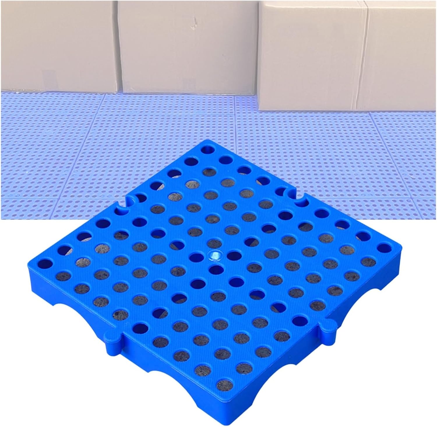 Spill palletPlastic Pallet, Blue Breathable Grids Polyethylene Pallet, Lightweight Floor Pallet Article Rack, Easy Stack Tray Platform Garage Supermarket Basement (Color : Green-7.