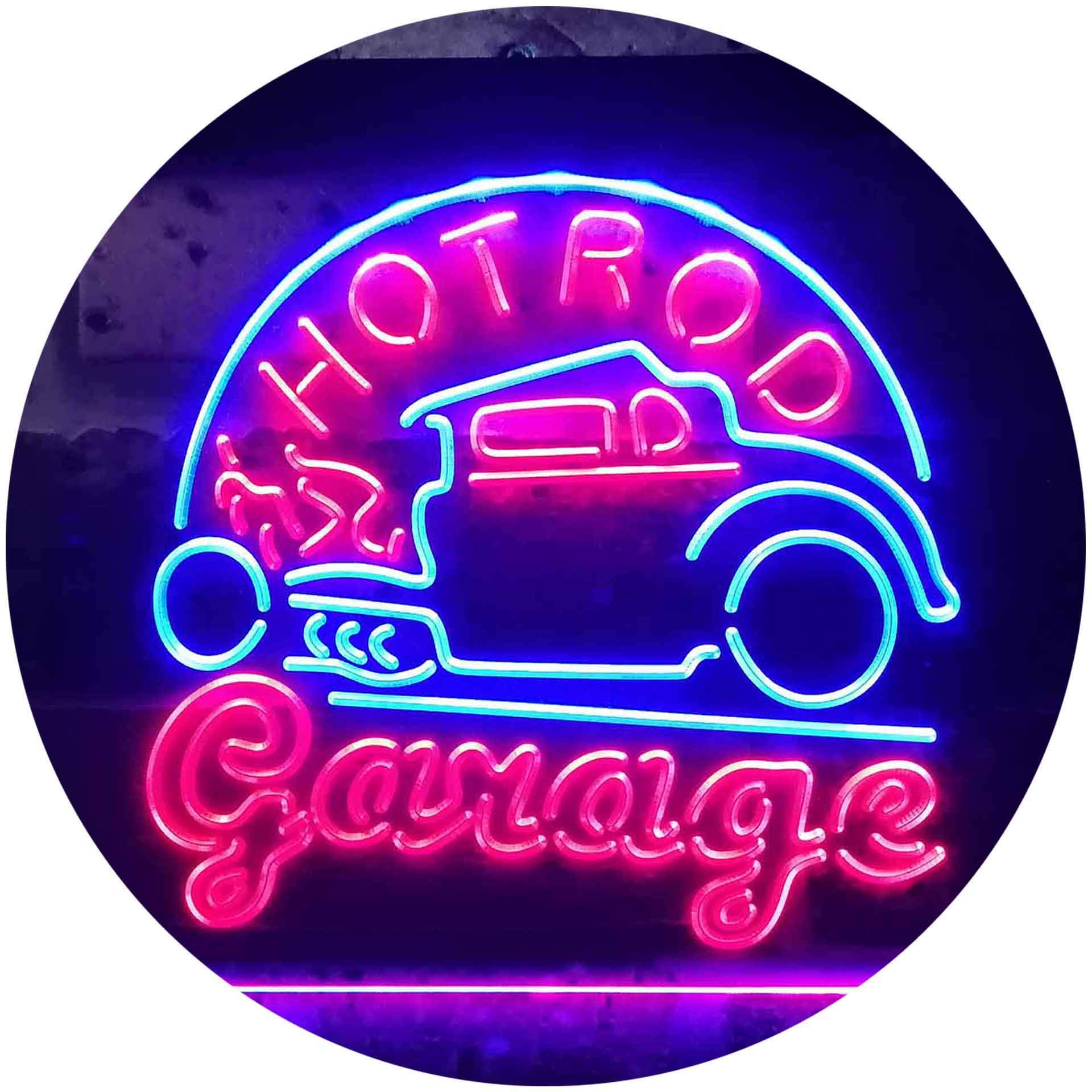 Advpro Blue & Red Hot Rod Garage Bar Dual Color Led Neon Sign 600 X 400Mm St6s64-I3329-Br