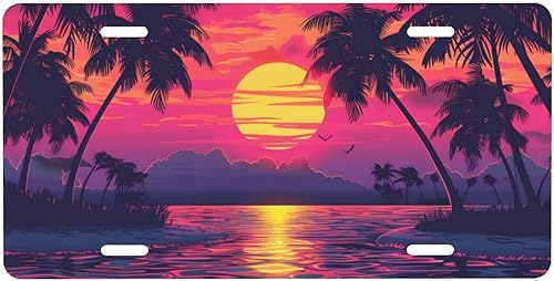 Miniatura 11 de Árbol de la vida - Placa de matrícula colorida abstracta divertida de aluminio para placas delanteras decorativas, impermeables, sin óxido, A: