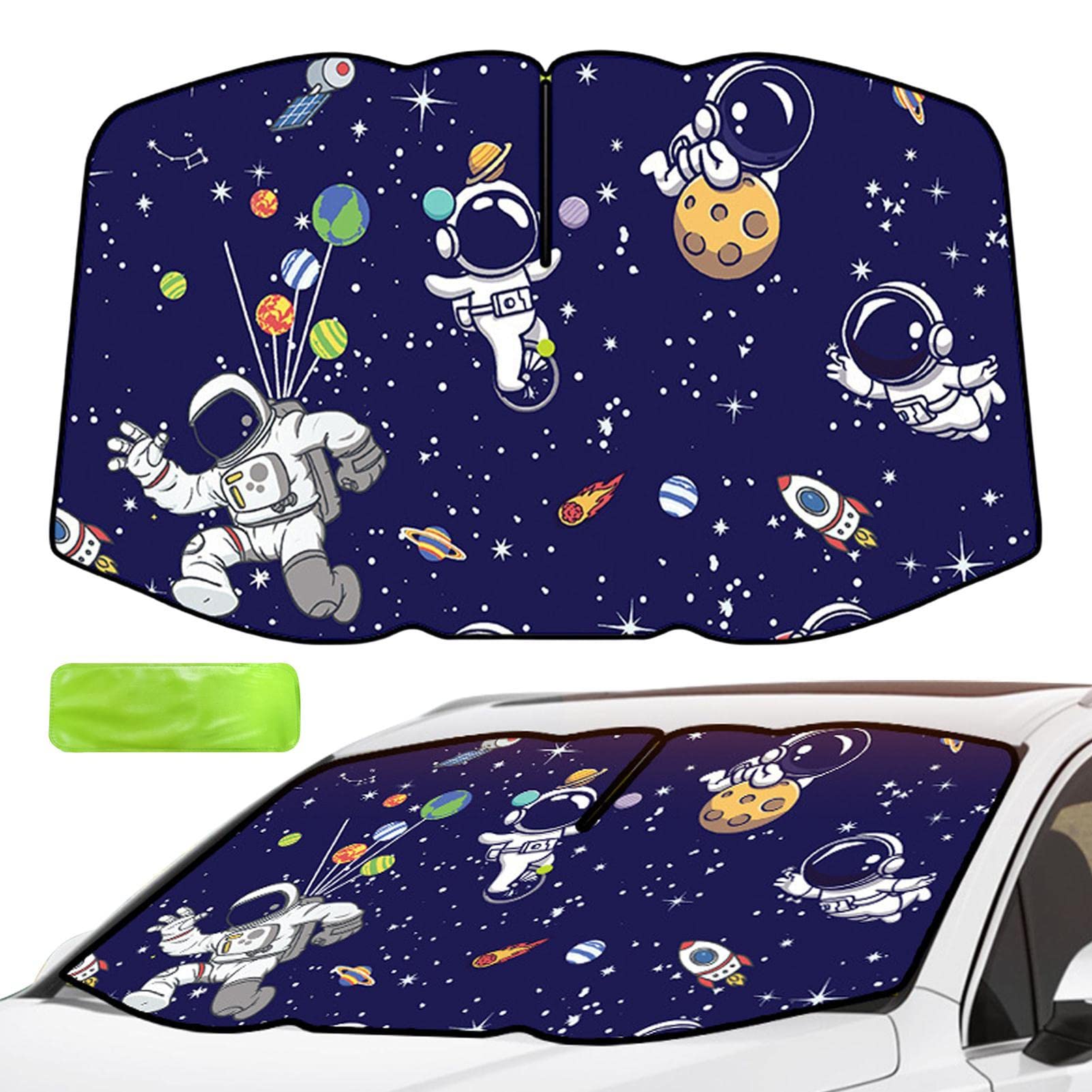 Parasol para Parabrisas, Parasol para Coche, Parasol Plegable Reflectante UV para Parabrisas Delantero, Protector Visera para Vehículos Grandes, Parasol Panal Dibujos Animados D