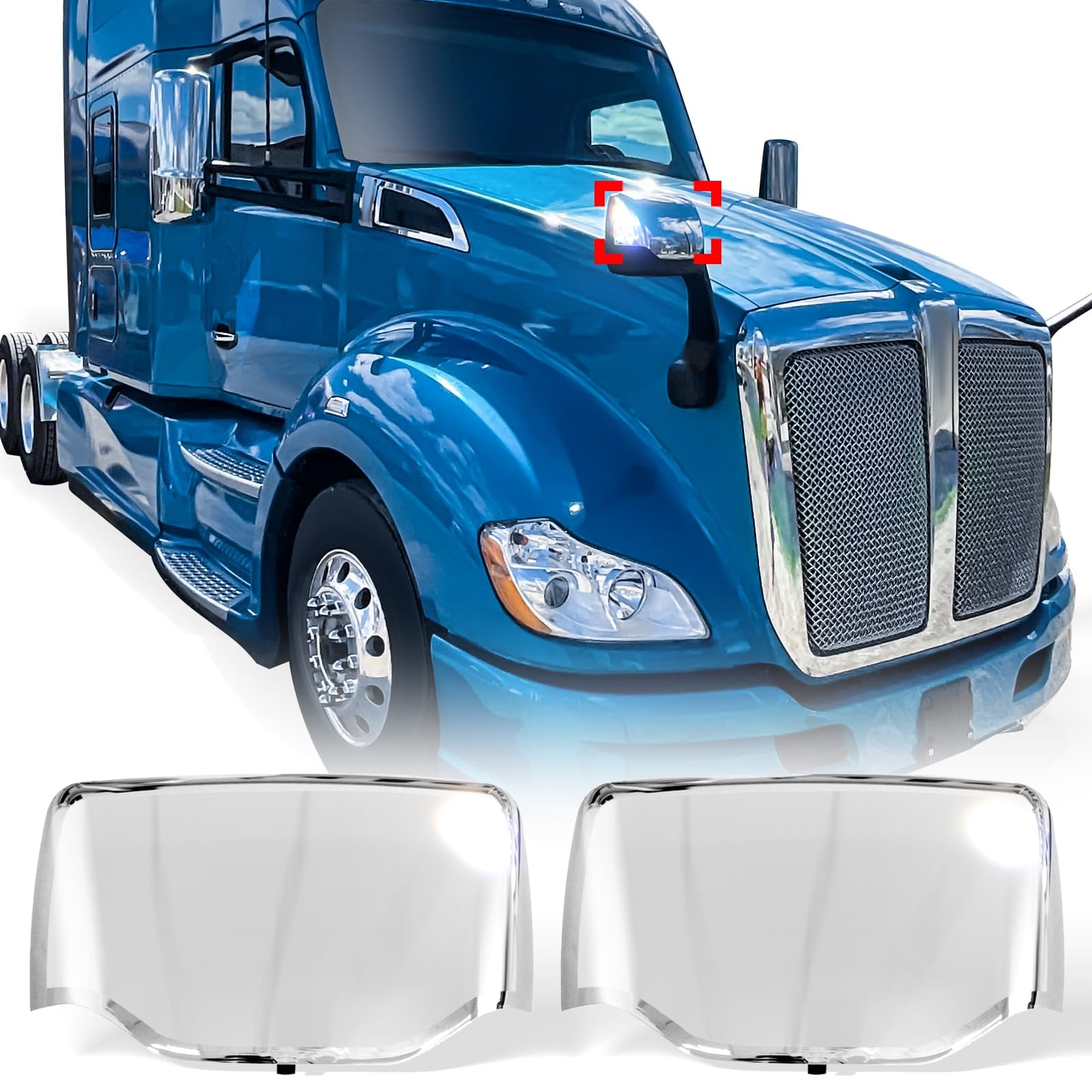 Left Side Chrome Hood Mirror Replacement for Ghana Left Side Chrome Hood Mirror Replacement for Ghana