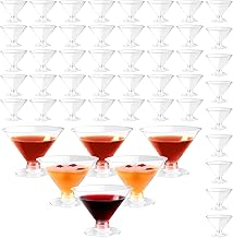 Zosenyer 50 Pieces Plastic Martini Glasses, 150 ml Reusable Plastic Wine Glasses for Weddings, Birthdays, Parties, Beer, Wine, Cocktail