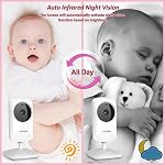 VTimes Baby Monitor avec caméra et audio, vidéo Baby Monitor Non WiFi Vision nocturne, 2.4" LCD Caméra pour bébé portable écran VOX Alarme à gaz et à pression 1000ft Gamme, Idéal pour les cadeaux