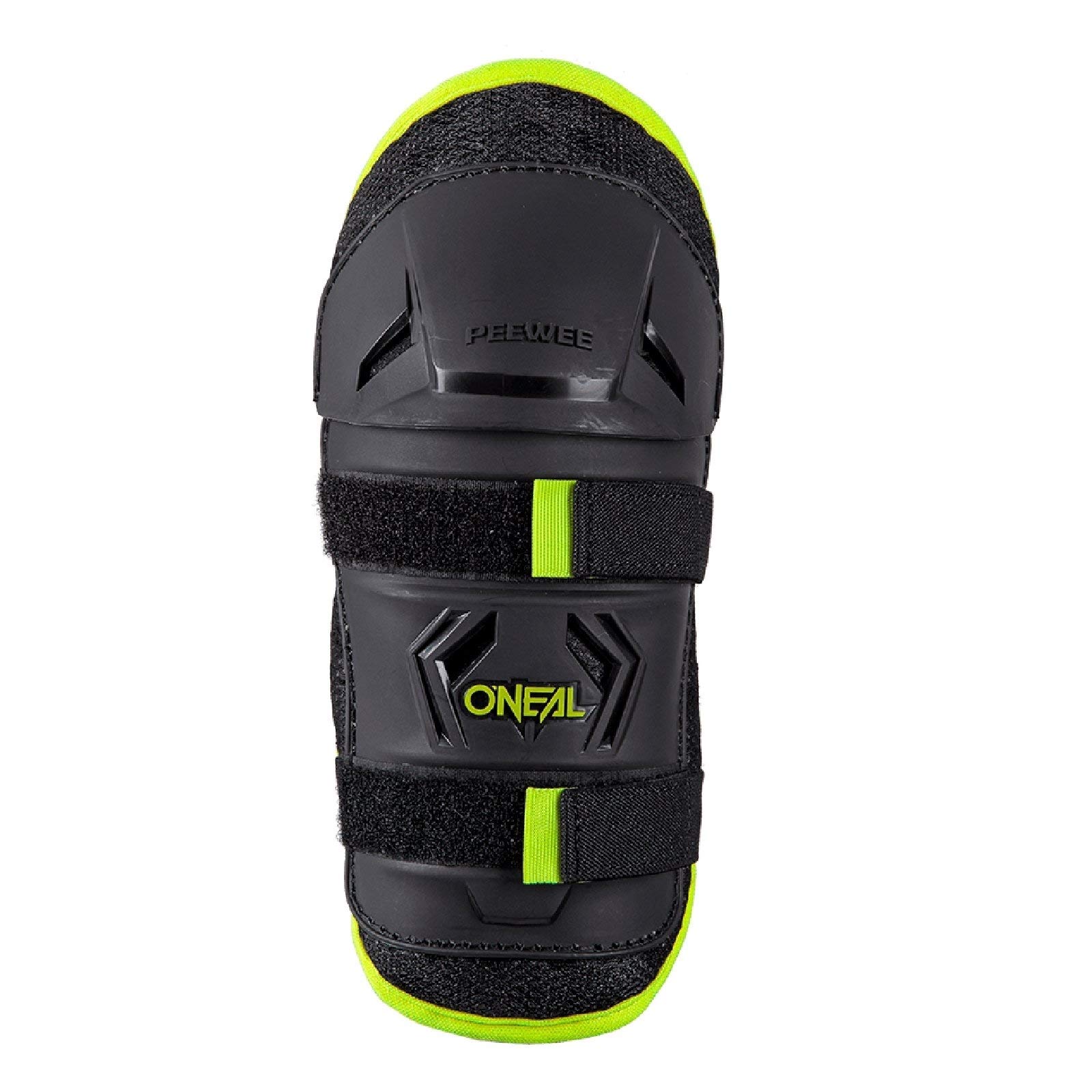 O'NEAL | Knee Protector | Motocross MX MTB Mountain Bike | Comfortable and Dynamic Fit, Suitable for Kids Ages 4-9 | Peewee Knee Guard | Children | Black Neon Yellow | M/L