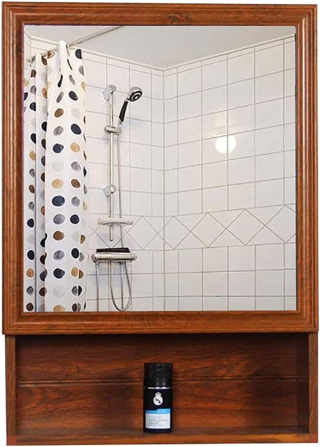 Mirrors for Bathroom 19.6"X27.5"X5.9" Waterproof Aluminum Bathroom Mirror Cabinet WallMounted Storage Cabinet with Mirror (Gold Oak)