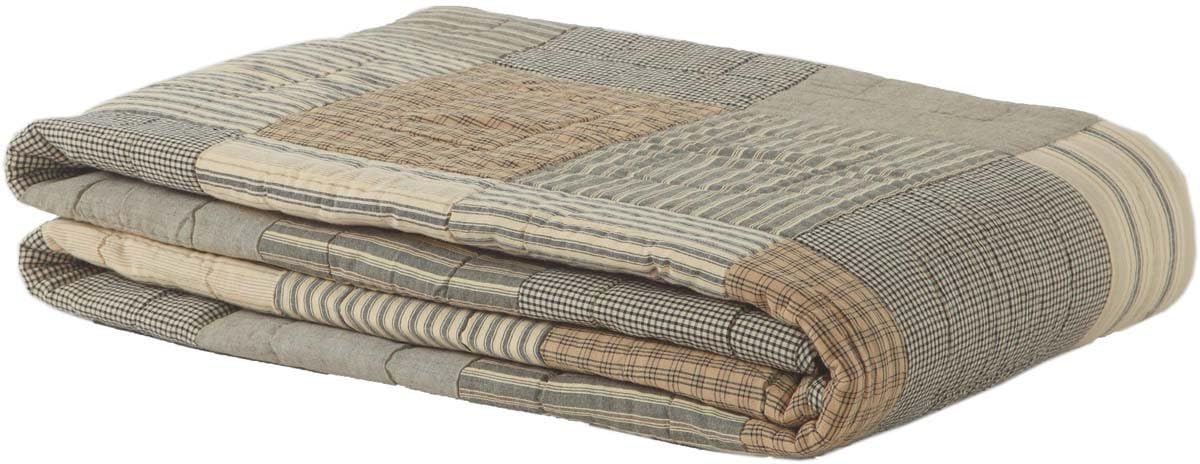 Farmhouse Bedding-Sawyer Mill Quilt, Queen 90x90, Charcoal Grey
