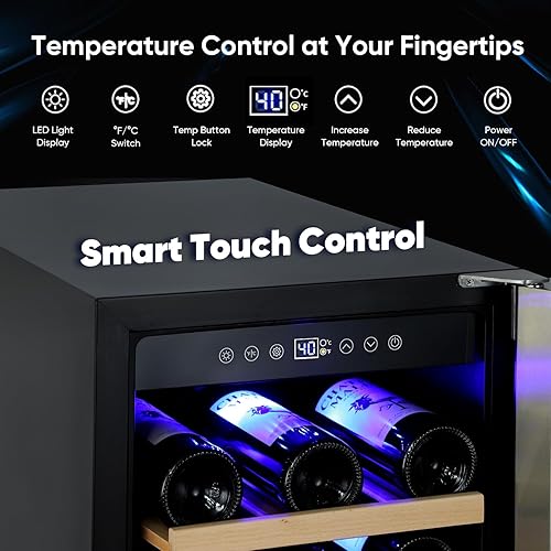 Miniatura 93 de Refrigerador de bebidas de 15 pulgadas, refrigerador de bebidas de 130 latas con puerta de vidrio y cerradura, compresor mejorado, bajo ruido