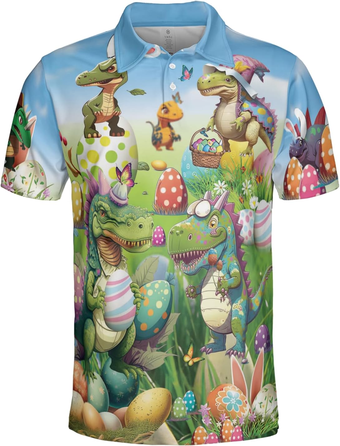 Happy Easter Golf Polo Shirts for Men - Easter Day Mens Polo Shirts Short Sleeve Regular Fit Series 119