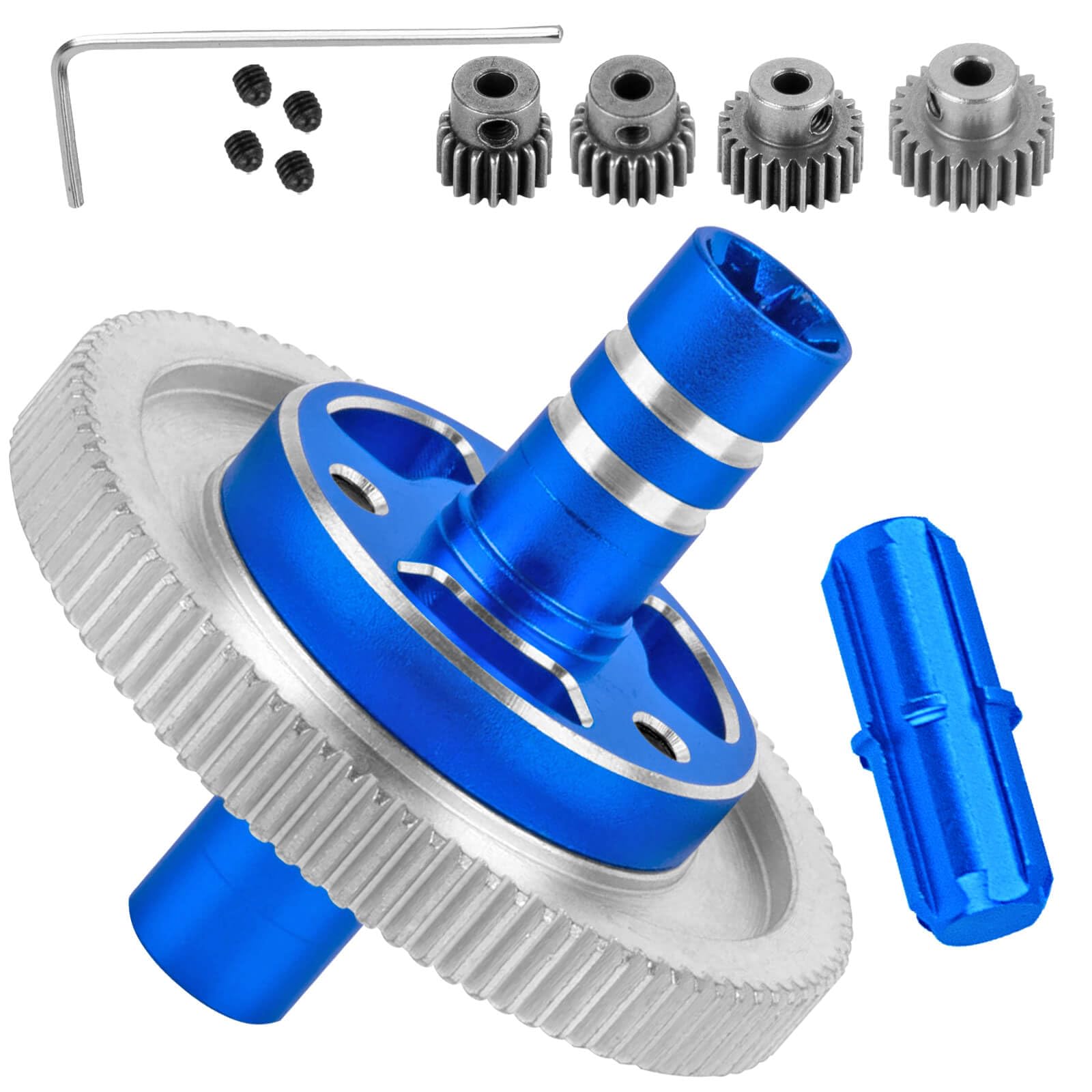 BRCatWPark RC 91T Slipper Clutch 0.6 Pitch Gear w/(19T 23T 25T) Pinions Upgrades Part for 1/10 Granite 4X4/Granite 4x2 Mega550,91T Metal Slipper Clutch 0.6 Pitch Hop Ups,Navy Blue