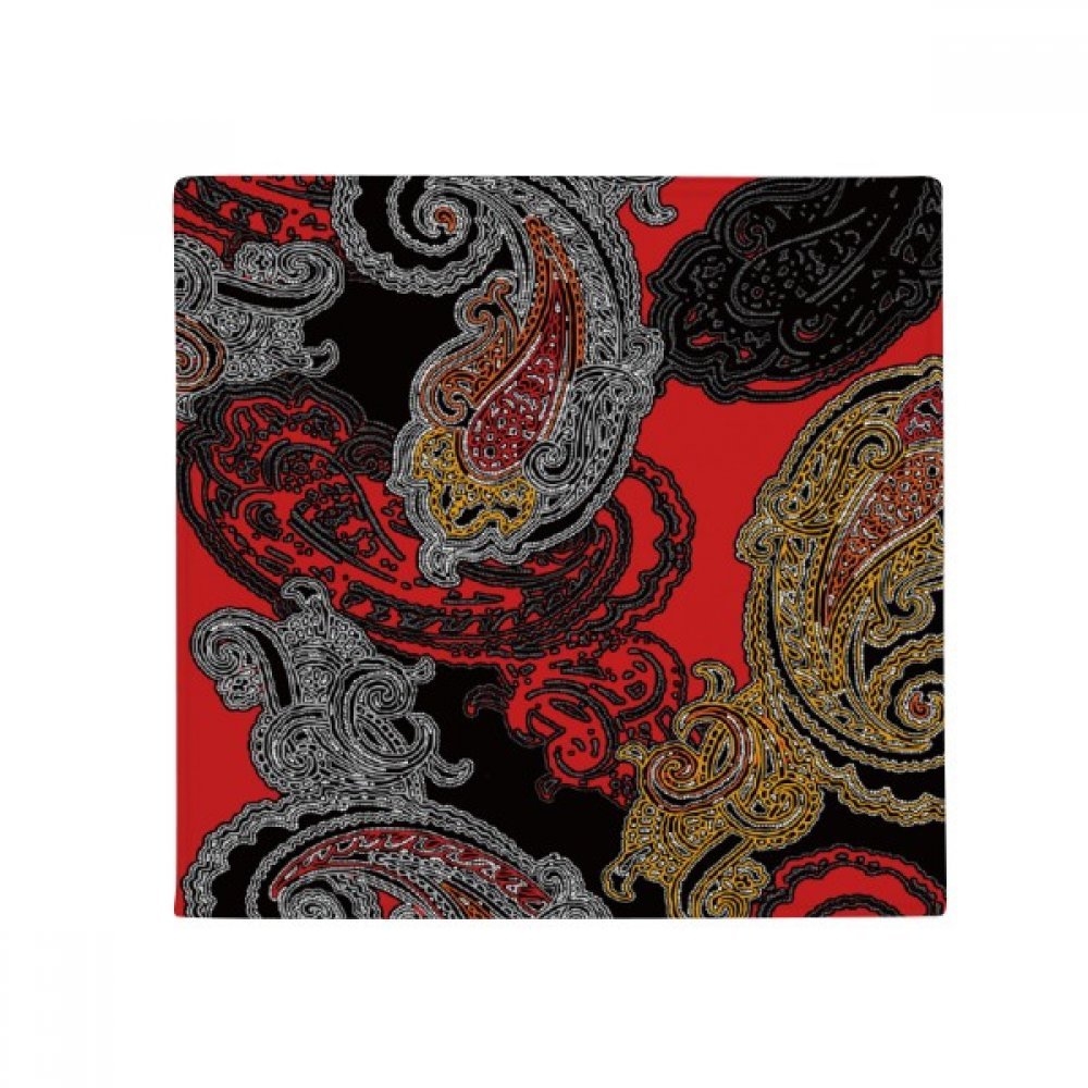 Tapis de sol déco abstrait rouge jaune carré 80 cm une idée cadeau originale