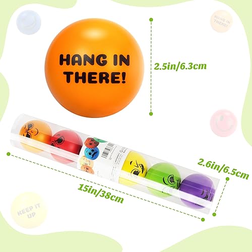 Miniatura 3 de 6 bolas motivacionales para el estrés para niños a partir de 3 y adultos, bolas inspiradoras para aliviar el estrés, juego de bolas de terapia de