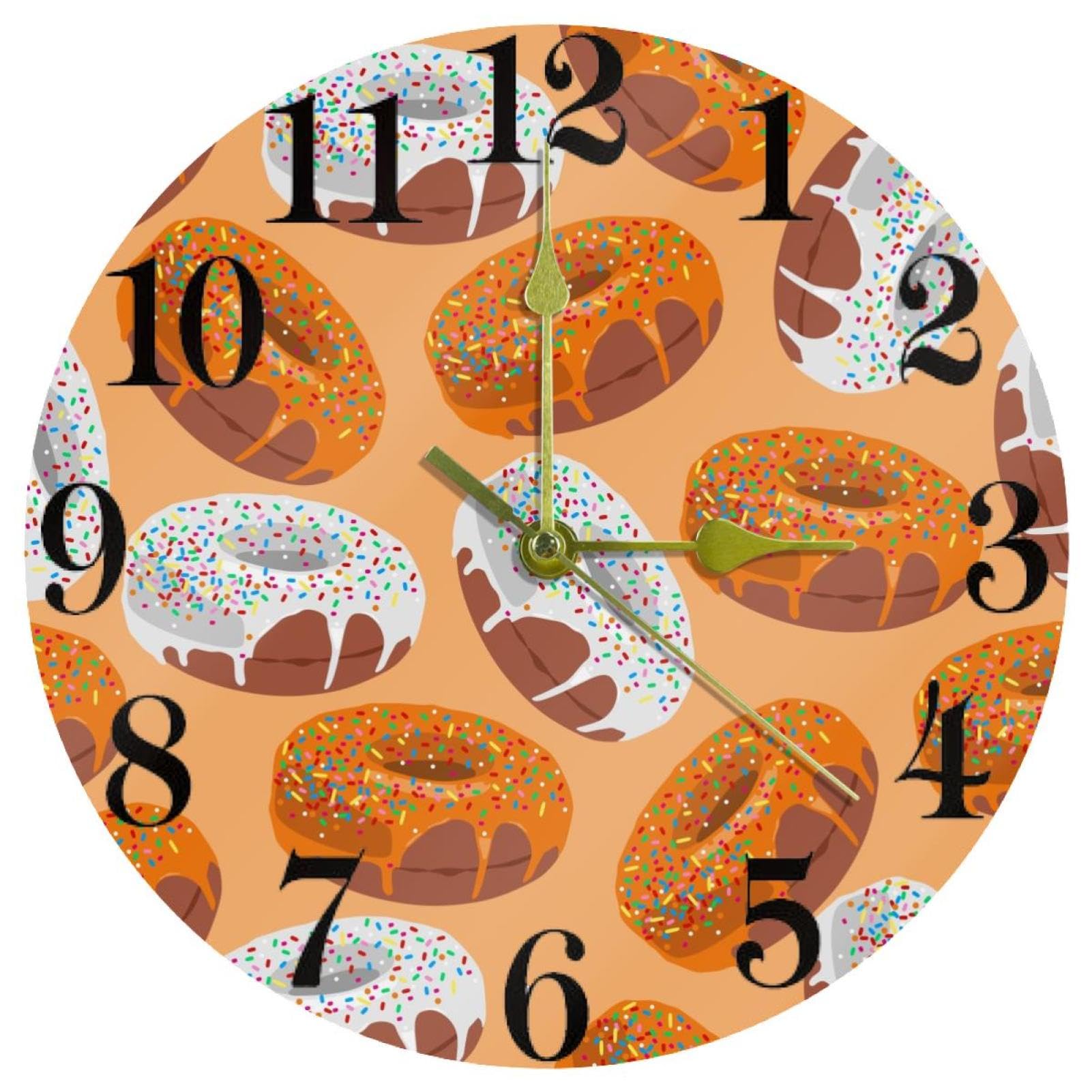 Horloge murale donuts silencieuse sans tic-tac pour cuisine gourmande