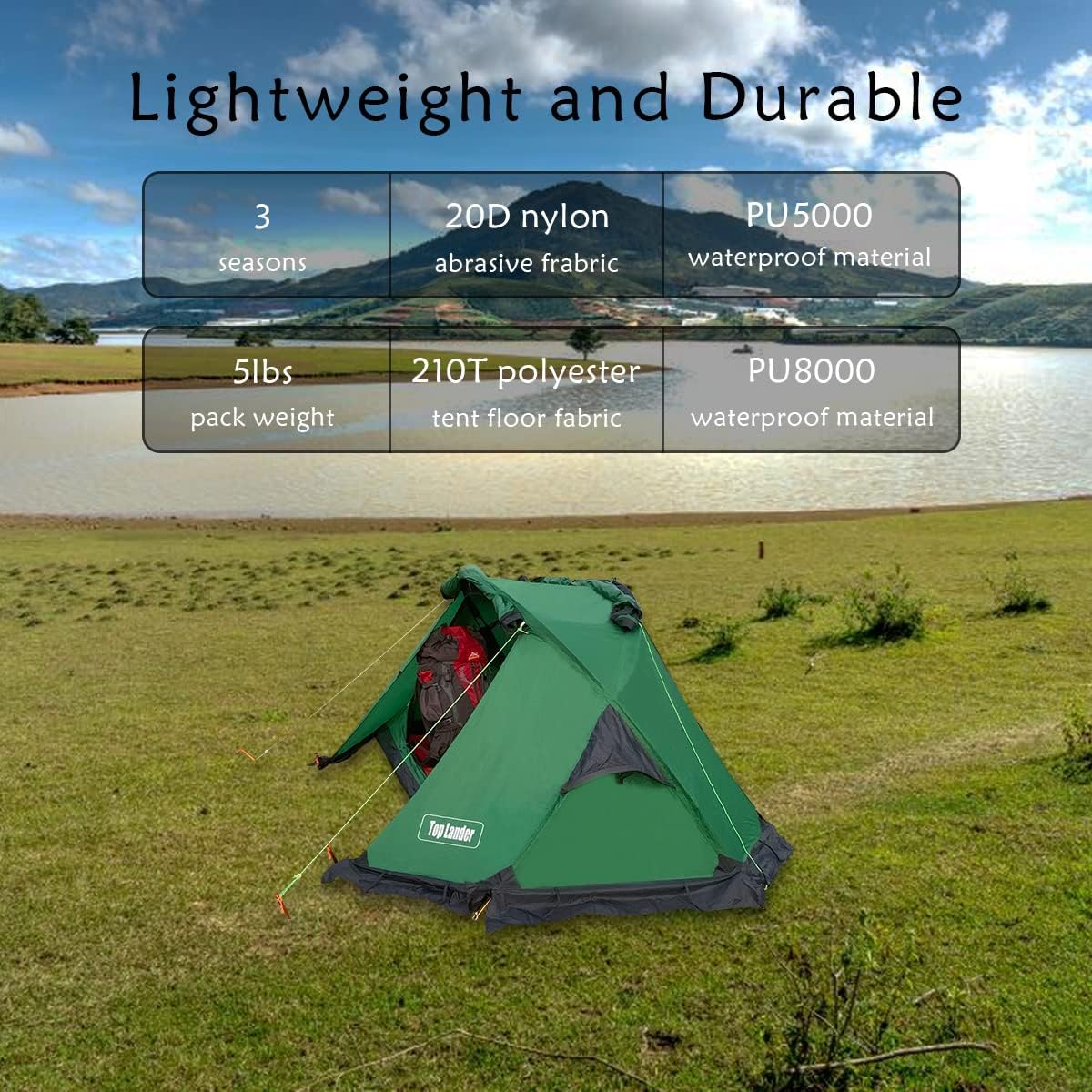 Solo Bivy Ultralight 12 Person Nylon Hiking Tent for Outdoor Camping