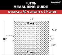 Vista 7 de Easy-Going Funda para sofá futón, reversible, sin brazos, resistente al agua para mascotas y niños (gris/gris)