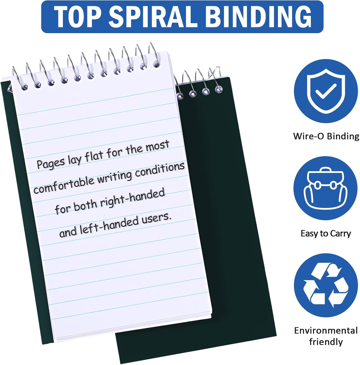 Teling 50 Pieces Spiral Memo Pads Bulk 3 x 5 Inch Small Note Pads Top Bound Lined College Ruled Paper Mini Notepad Pocket Spiral Notebooks for School Office Home Supplies, 75 Sheets (Dark Colors)