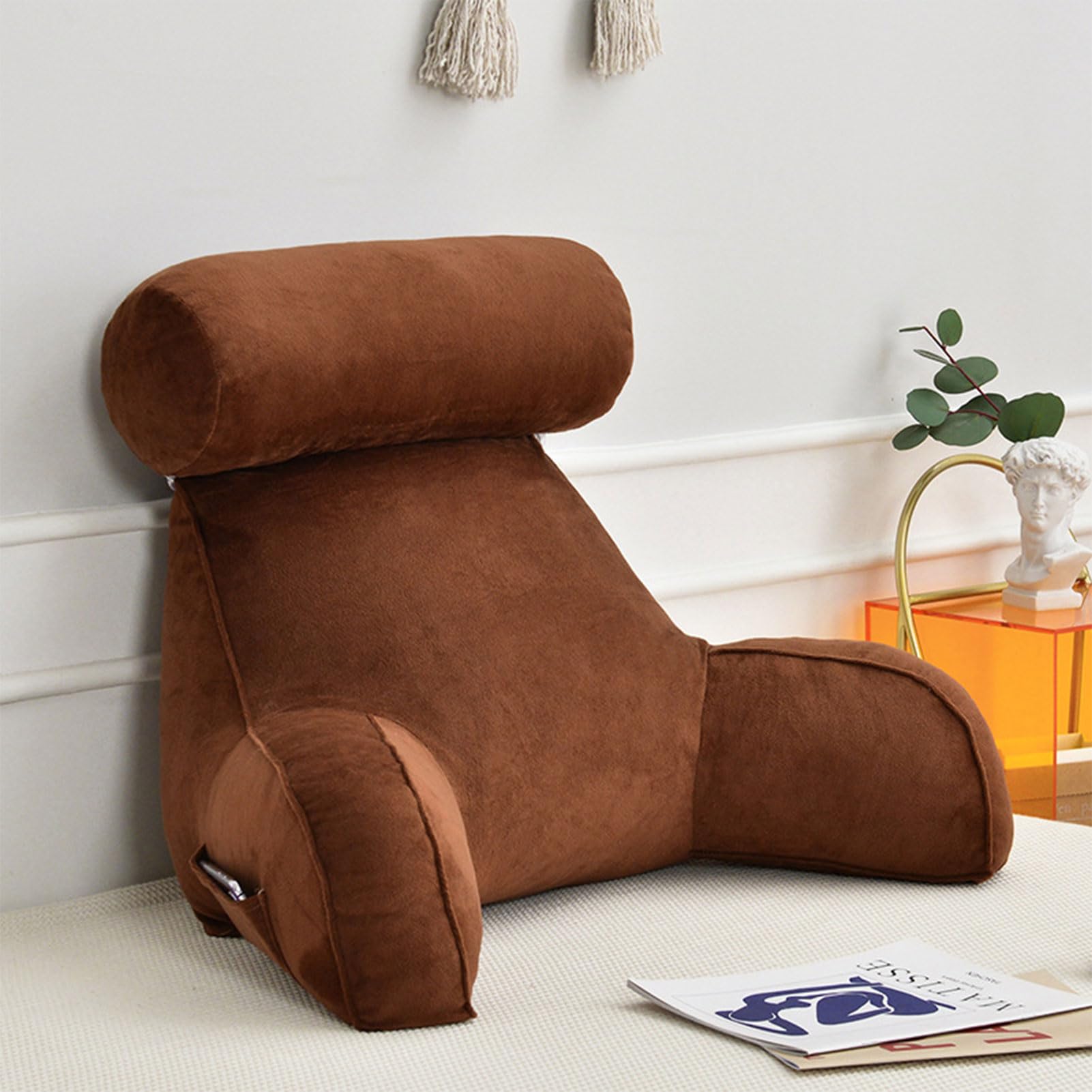 YKMYXZ support pillow， With Design,Back Rest Lumbar SupportSeat CushionChair Cushion,Sitting In Bed,Watching TV(Coffee)