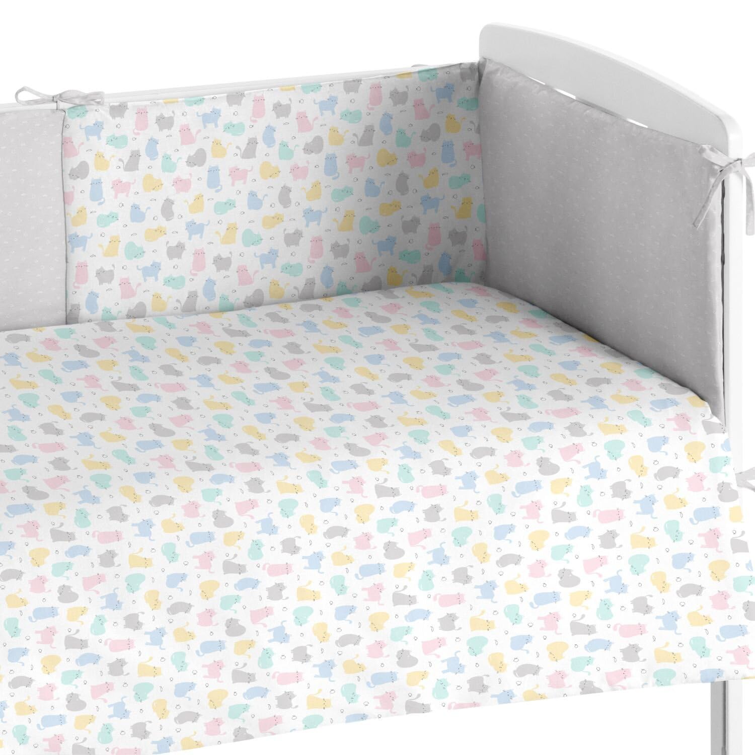 Burrito Blanco | Edredón Cuna 100% Algodón + Chichonera Cuna 60 Multicolor | Relleno 200 g/m² | Larga Duración