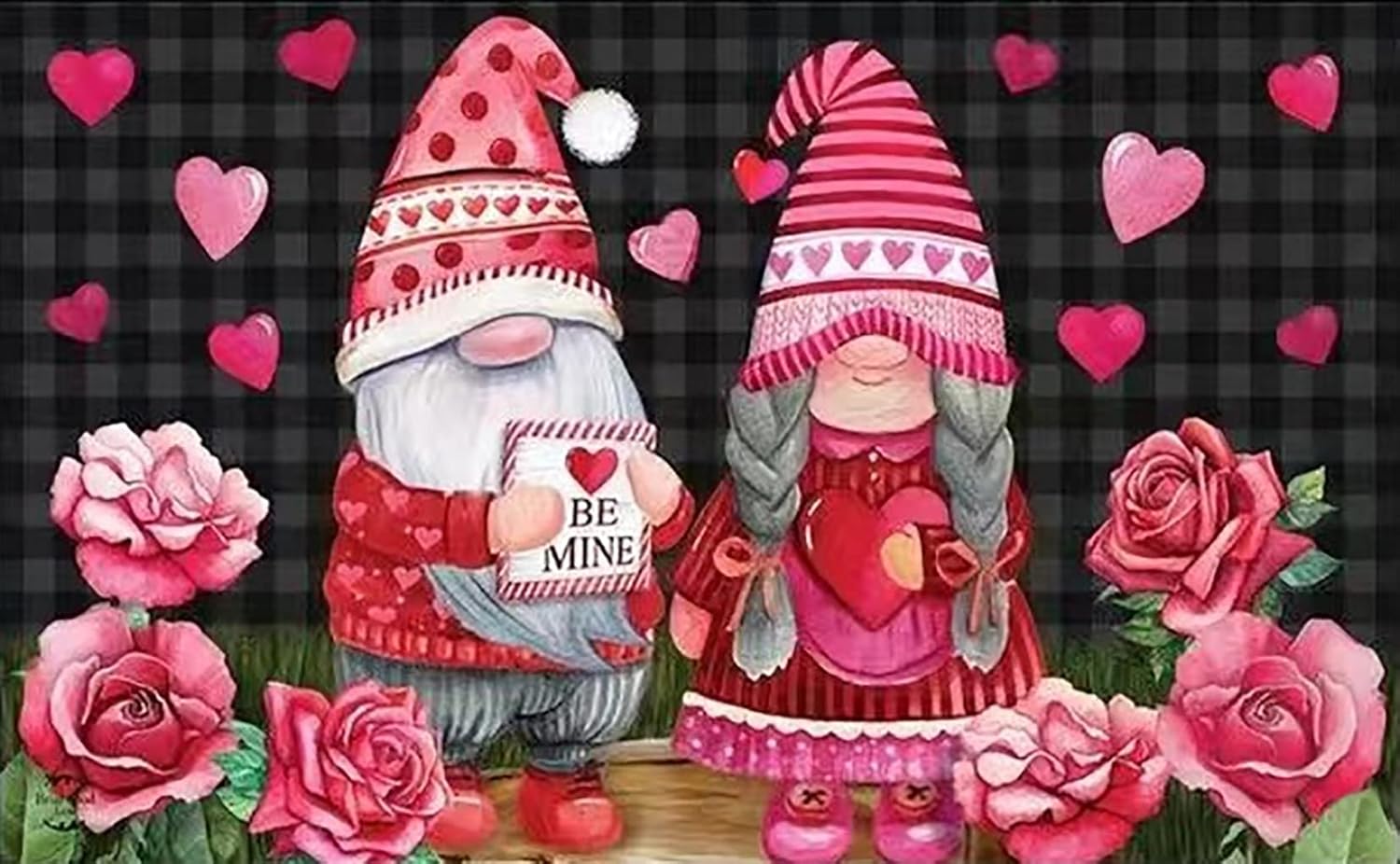 Eiazuiks Valentine's Day Diamond Painting Kits for Adults, 5D DIY Gnome Diamond Art