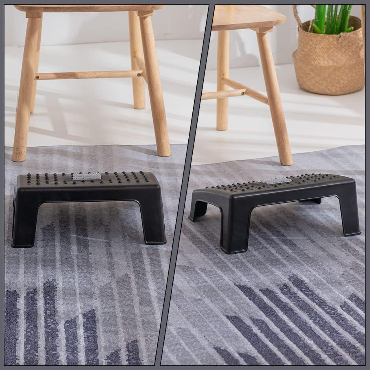 Portable Foot Rest for Home Office Simple Stepping Stool Massage Footstool