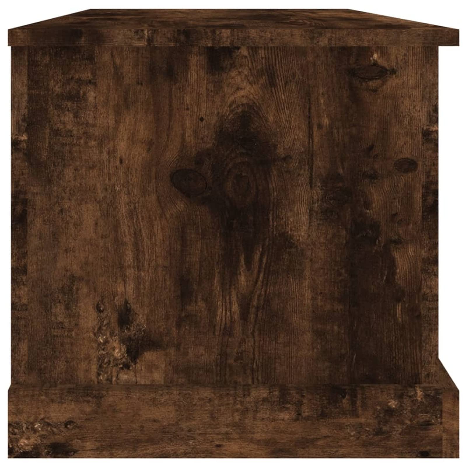 Homgoday Truhe mit Deckel Holztruhe Holzkiste Aufbewahrungstruhe Aufbewahrungsschrank für Flur Schlafzimmer Wohnzimmer Räuchereiche 70x40x38 cm Holzwerkstoff