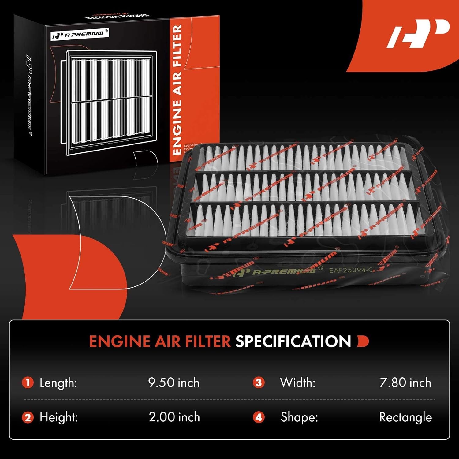 A-Premium Engine Air Filter Compatible with Kia Amanti 2004-2006 & Hyundai XG300 2001-2001, XG350 2002-2005, 3.0L 3.5L, Replace# 2811339000