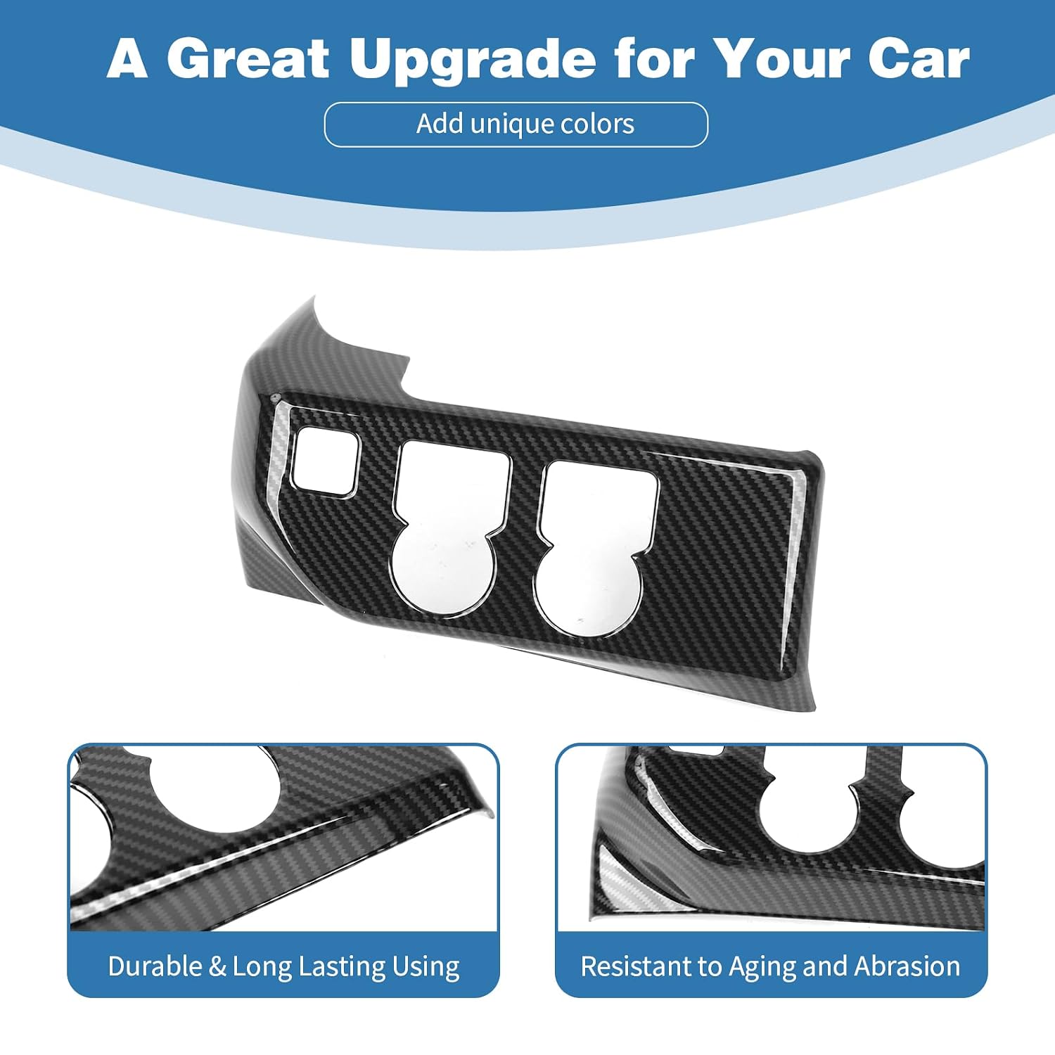 for Silverado Headlight Switch Panel Trim Cover Fit for Chevy Silverado 2022 2023 2024 up Black Carbon Fiber Grain Interior Accessories