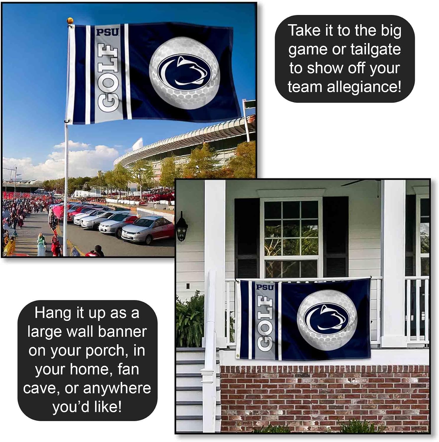 Penn State Nittany Lions Golf 3x5 Grommet Flag