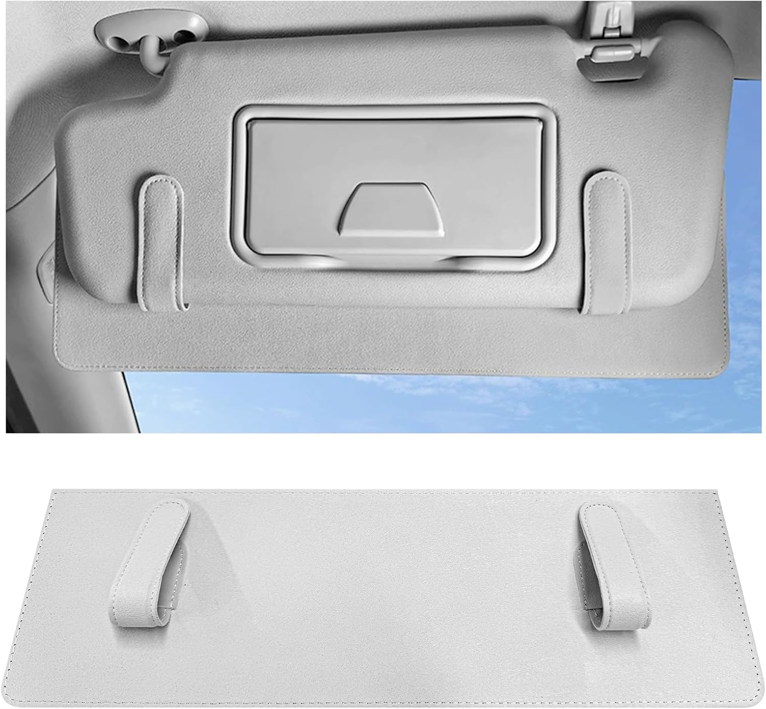 Sun Visor Extender for Car, Anti-Glare Sunvisor Extension Shade Attachment for Safe Driving, Clip-On Sun Blocker Sunshade Extender Protect Driver Passenger from UV Rays (Gray)