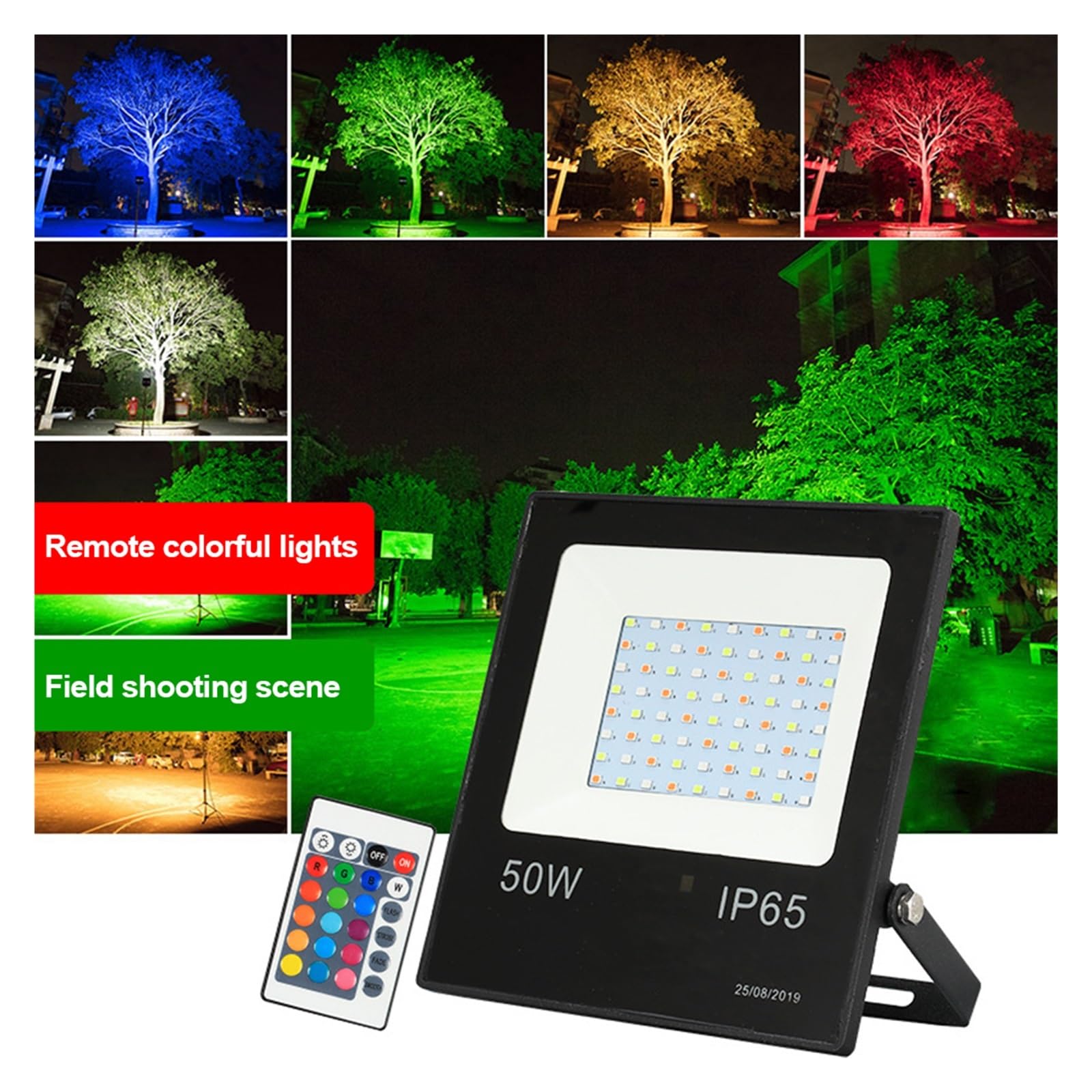 Faretto LED RGB 10W 30W 50W Proiettore riflettore RGB impermeabile con telecomando for illuminazione esterna(30w)