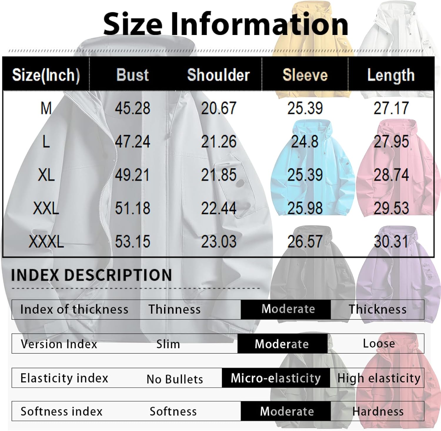 Windbreaker Jackets For Men - Fall Zippered Waterproof Lightweight Raincoat With Hood Hiking Sportswear, M-3XL
