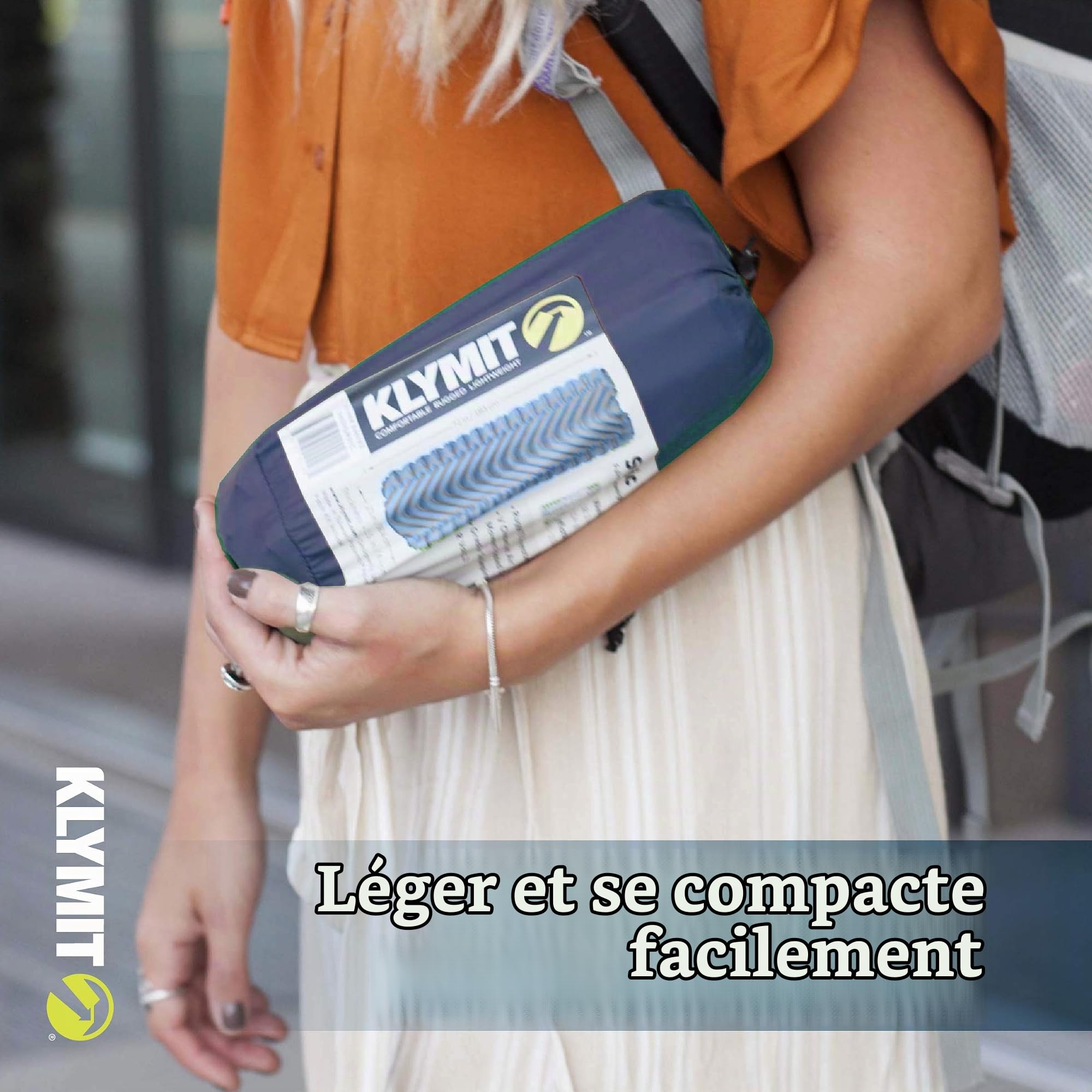 Klymit Matelas de Couchage Static V, léger, Confort de Sommeil en Plein air, Meilleur équipement de Camping pour la randonnée et la randonnée, Matelas Gonflable de Camping
