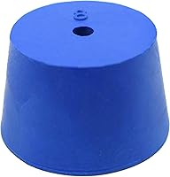 Vista 2 de EISCO 10PK Neoprene Stoppers, 1 Hole - ASTM Size: #8-33mm Bottom, 41mm Top, 25mm Length Suitable for use with Petroleum, Oils & Most Inorganic Acids