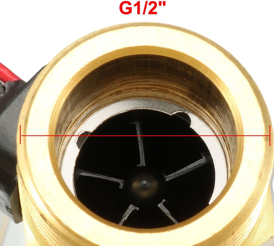 sourcingmap G1/2" Hall Effect Liquid Water Flow Sensor Switch Flowmeter Counter Meter DC 5V 60mm 1-30L/min SEN-HZ21WI - Image 4