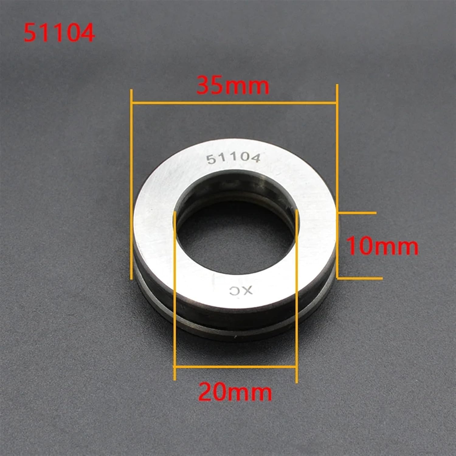 2pcs Plane Thrust Bearing 51100 51101 51102 51103 51104 51105 Flat Thrust Ball Bearing(2pcs 51104)