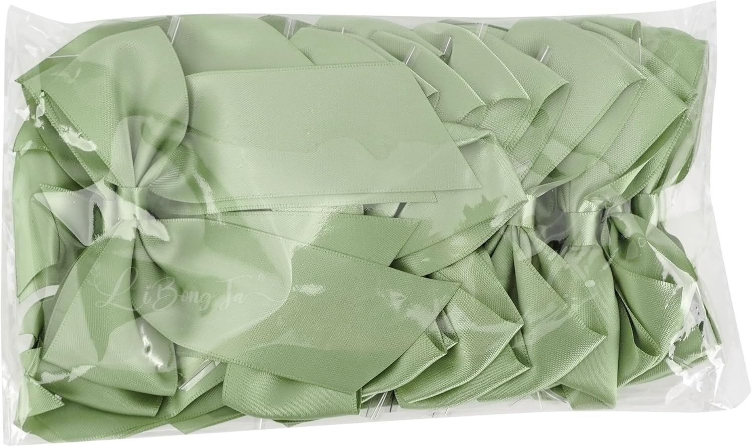 4.5" Satin Ribbon Sage Green Bows for Gift Wrapping, Twist Tie Bows, Cute Bows for Crafts, Party Favors, Premade Bows Pre-Tied Decorative Bows for Flower Bouquets Candy Apple Bows-24 Counts - Image 8