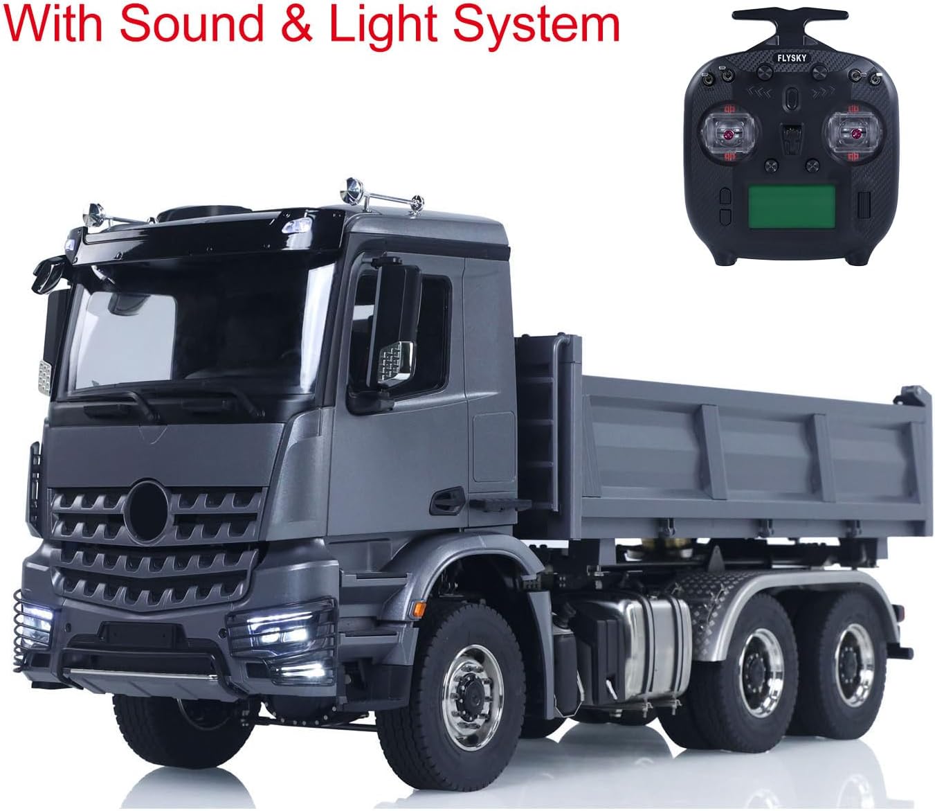 1/14 6X6 Hydraulic RC Dump Truck Metal Radio Control Tipper Car 3-Speed Gearbox Differential Lock Axles Motor Servo ESC