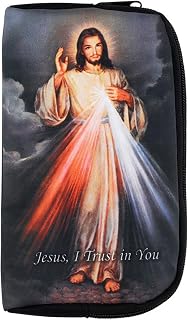 Divine Mercy Zippered Wallet with Card Slots, Catholic Accessory, 8" x 5" | Religious Keepsake, Zippered Case, Card Cash and Coin Compartments, Polyester Materials, 8 x 5 x 0.75 Inches